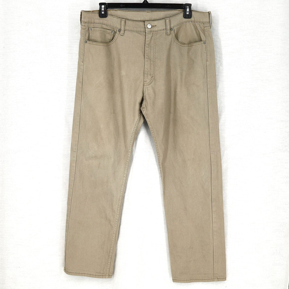 Levi's Other - Levis 505 Jeans Mens 38 x 32 Beige Cotton Denim Straight Leg 5 Pocket